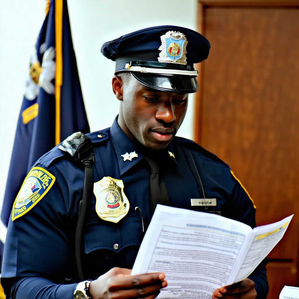 Image 1 - officer reading the file